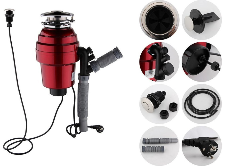 Sapho Dřezový drtič kuchyňského odpadu, 230V, 375W, pneu. spínač DW576