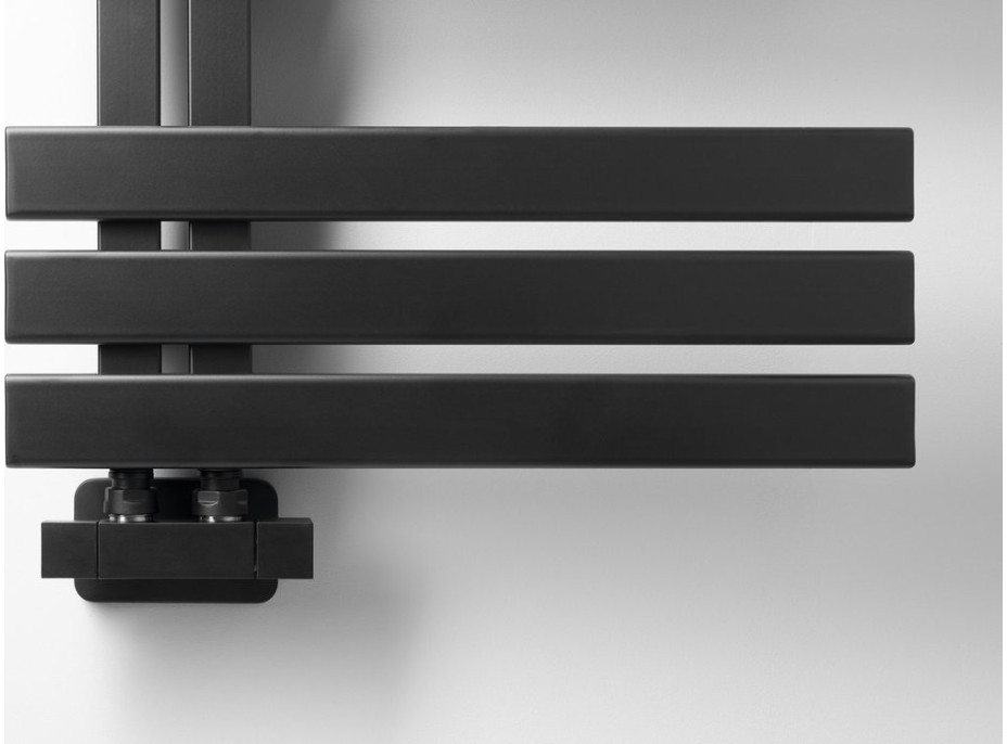 Sapho CUBE TWIN připojovací sada ventilů pro středové připojení, černá mat CP581BS
