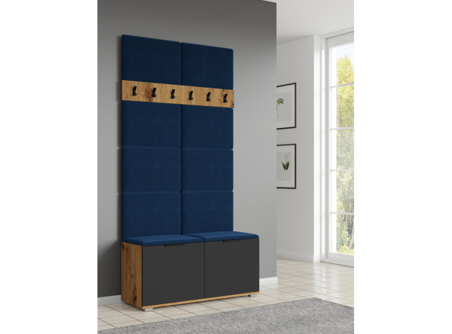 Čalouněný panel CLIF - 50 cm - tmavě modrý