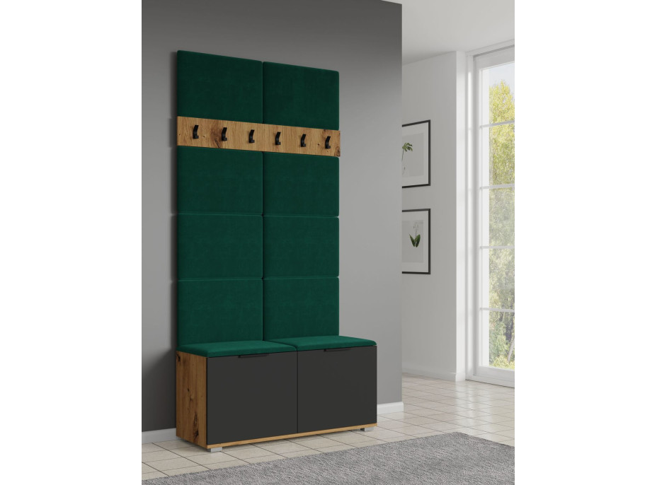 Čalouněný panel CLIF - 50 cm - tmavě zelený
