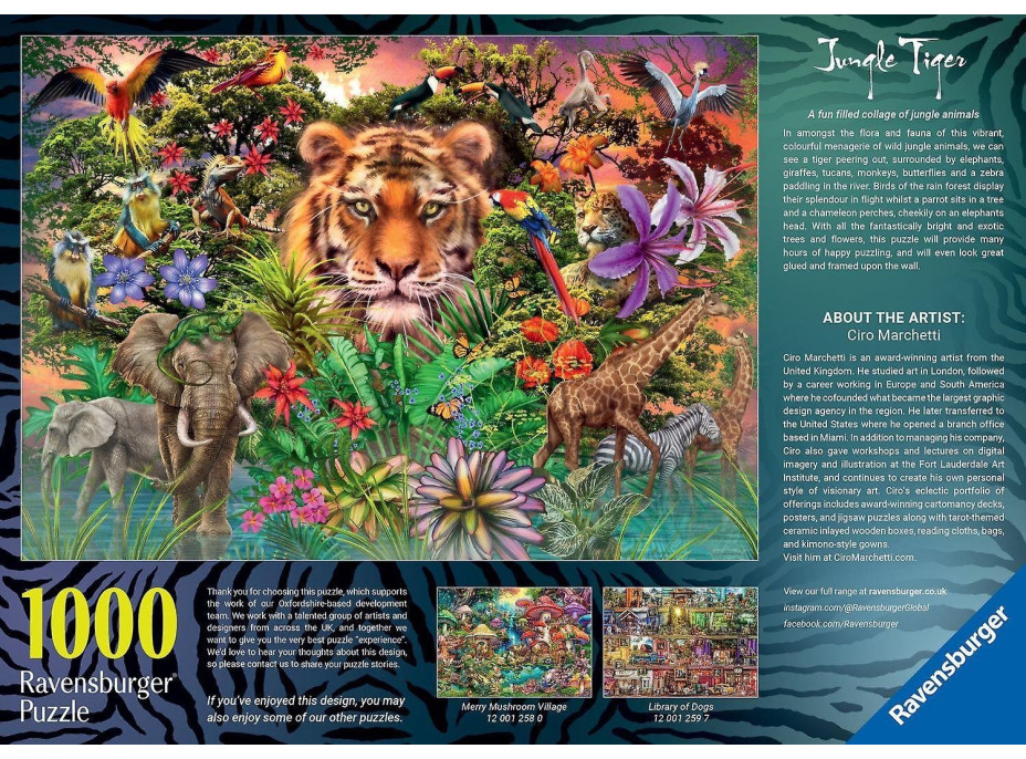 RAVENSBURGER Puzzle Exotická zvířata 1000 dílků