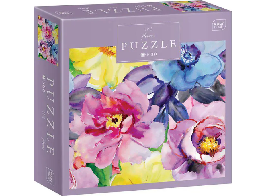 INTERDRUK Puzzle Flowers: Barevné květy 500 dílků