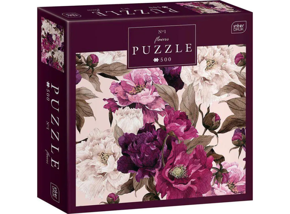 INTERDRUK Puzzle Flowers: Pivoňky 500 dílků