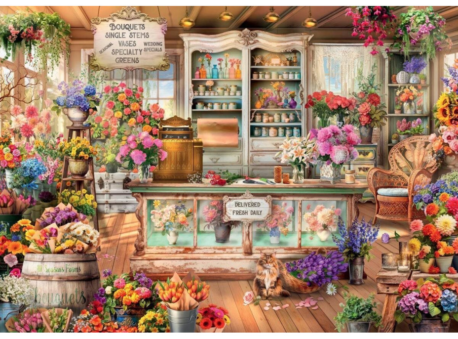 RAVENSBURGER Puzzle Romantické květinářství 1000 dílků