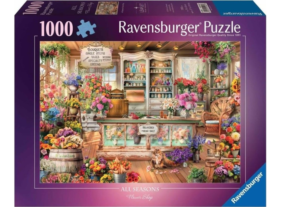 RAVENSBURGER Puzzle Romantické květinářství 1000 dílků