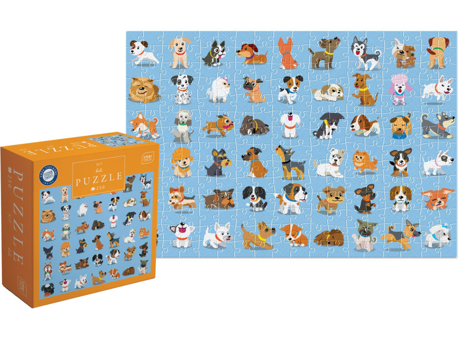 INTERDRUK Puzzle se samolepkami Pejsci 250 dílků