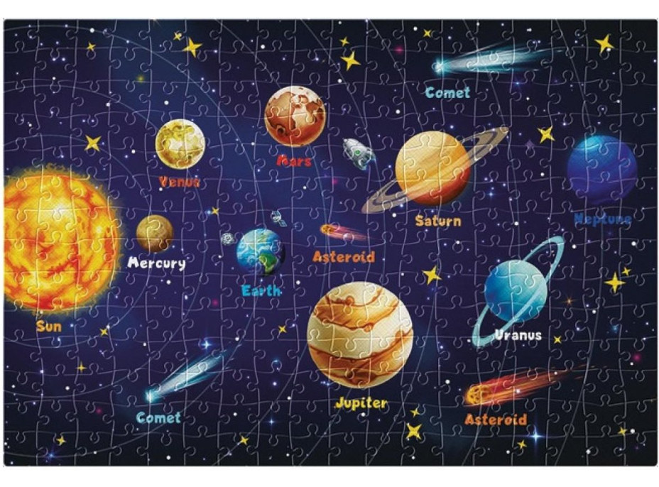 INTERDRUK Puzzle se samolepkami Sluneční soustava 250 dílků