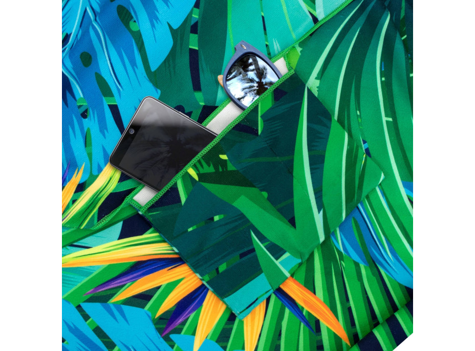 Rychleschnoucí plážová osuška 210x75 cm - Strelitzia Blue