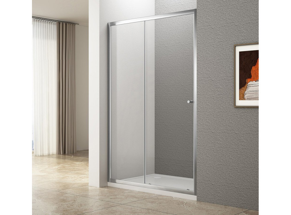 Aqualine UGGA posuvné sprchové dveře 1400mm, čiré sklo ATS140
