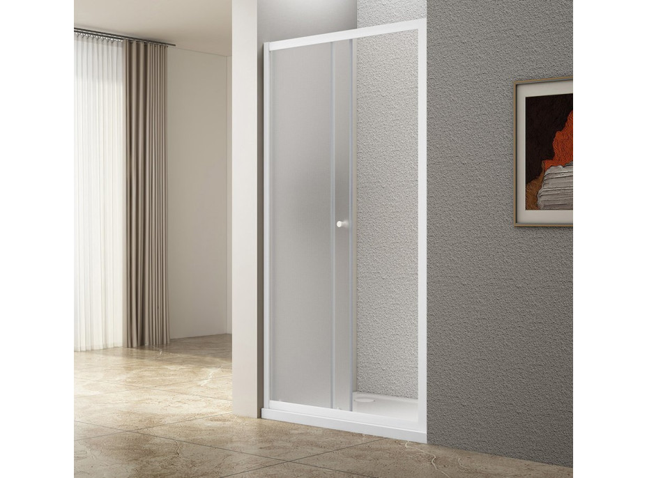 Aqualine UGGA posuvné sprchové dveře 1000 mm, sklo Brick, bílá AWS100
