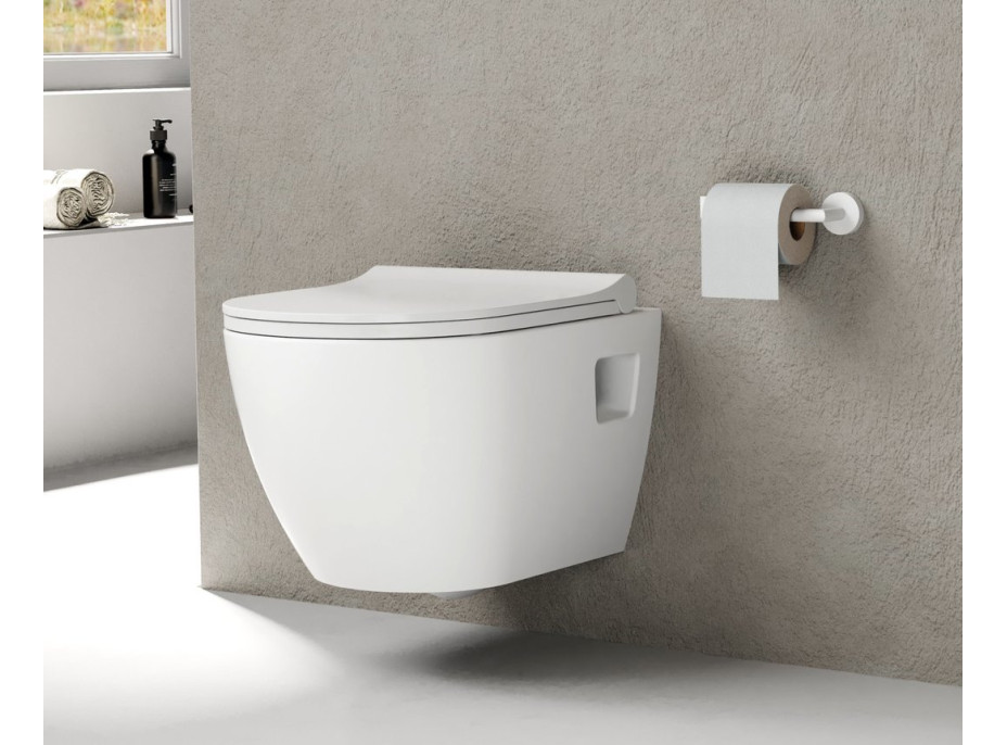 Bruckner LUNA závěsná WC mísa, Vortex Rimless, 35, 5x49cm, bílá 201.331.4