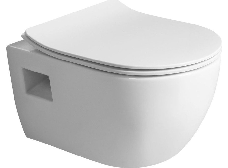 Bruckner LUNA závěsná WC mísa, Vortex Rimless, 35, 5x49cm, bílá 201.331.4