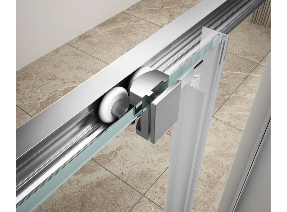 Aqualine UGGA posuvné sprchové dveře 1400mm, čiré sklo ATS140