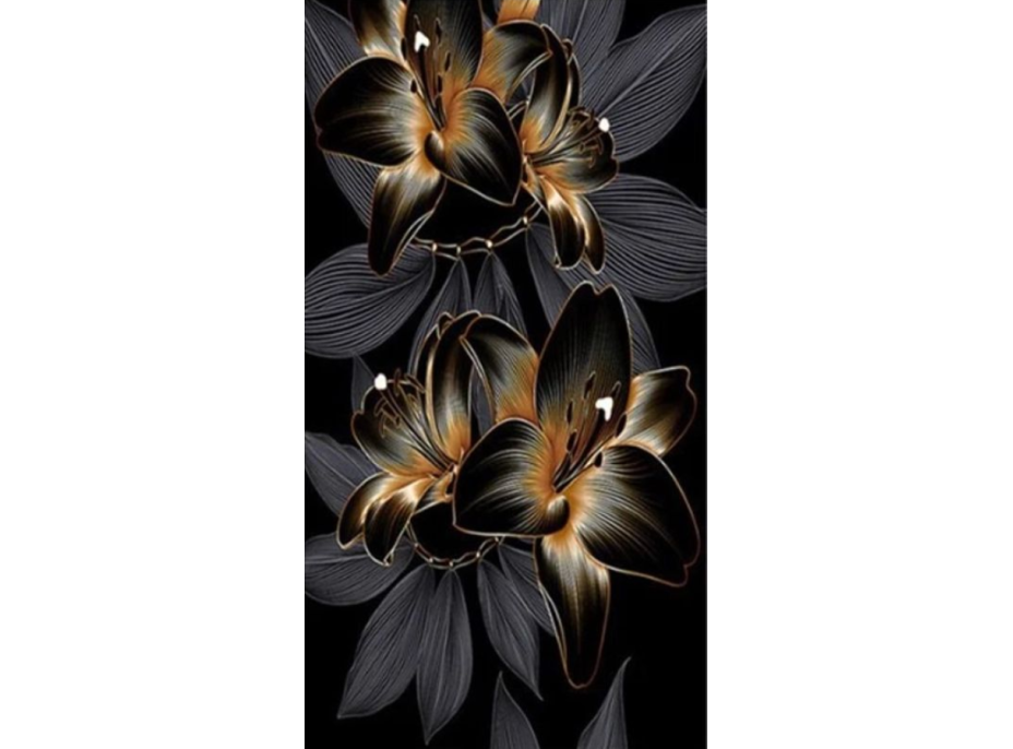 NORIMPEX Diamantové malování Lilie černozlatá 80x40cm