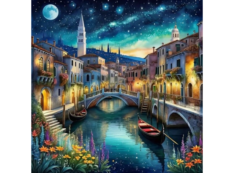 NORIMPEX Diamantové malování Noční Benátky 30x40cm