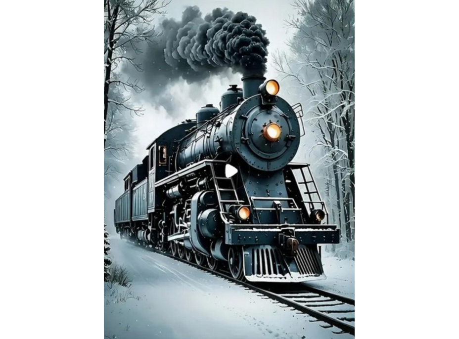 NORIMPEX Diamantové malování Zimní expres 30x40cm