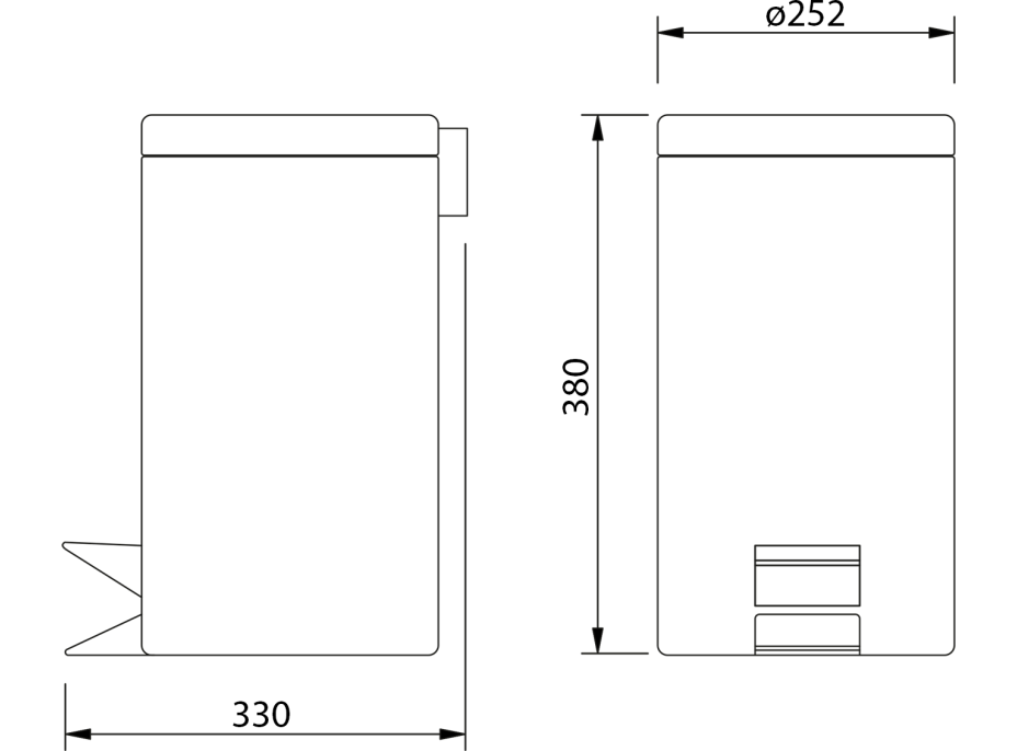 Aqualine SIMPLE LINE odpadkový koš kulatý 12l, černá mat 26112