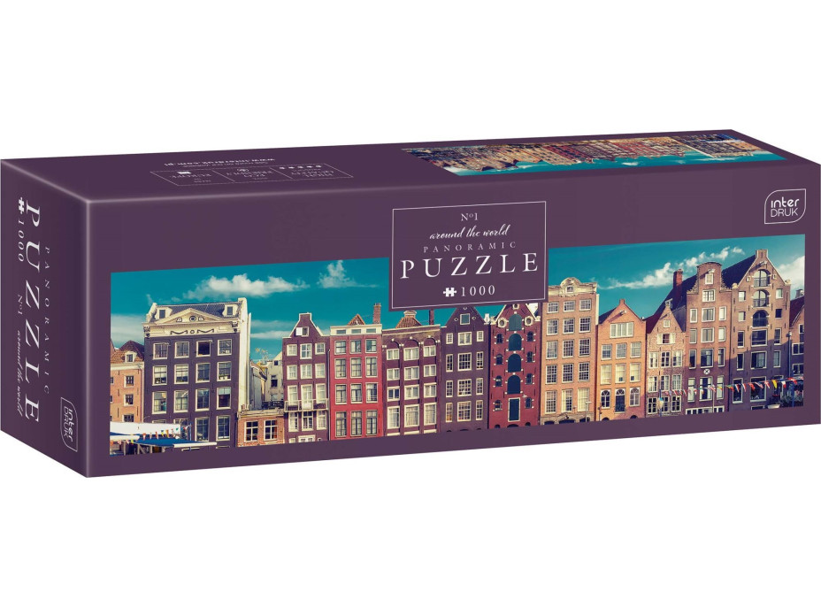 INTERDRUK Panoramatické puzzle: Around the World: Amsterdam 1000 dílků