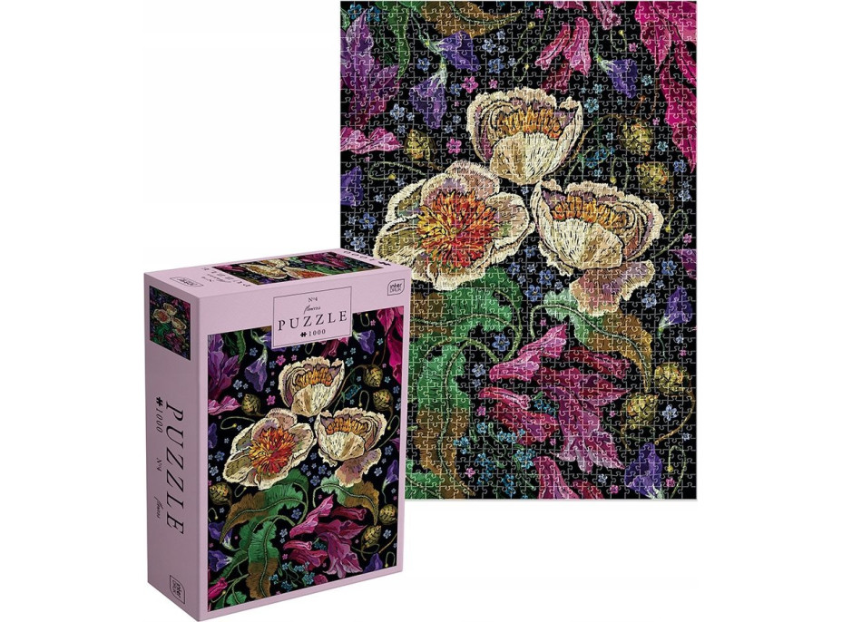 INTERDRUK Puzzle Flowers: Barevné květy 1000 dílků