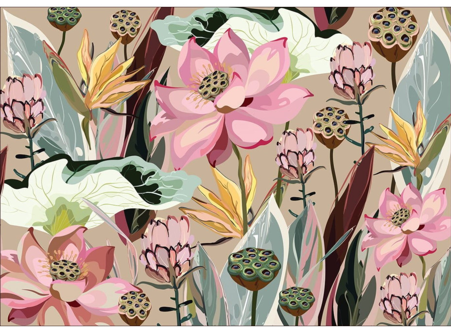 INTERDRUK Puzzle Flowers: Lotusy a Protey 1000 dílků