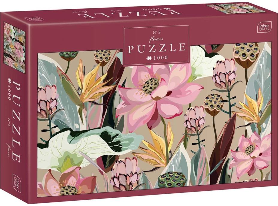 INTERDRUK Puzzle Flowers: Lotusy a Protey 1000 dílků