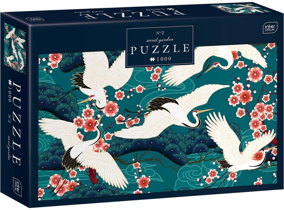INTERDRUK Puzzle Secret Garden: Jeřábi 1000 dílků