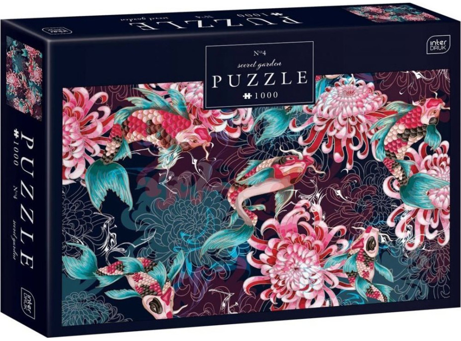 INTERDRUK Puzzle Secret Garden: Koi kapři a chryzantémy 1000 dílků