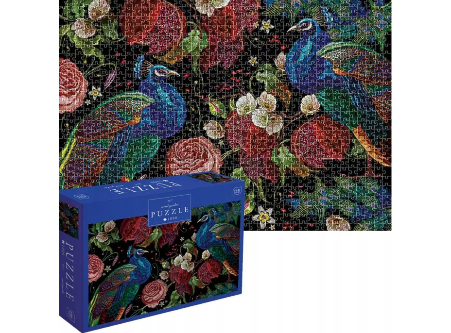 INTERDRUK Puzzle Secret Garden: Pávi mezi růžemi 1000 dílků