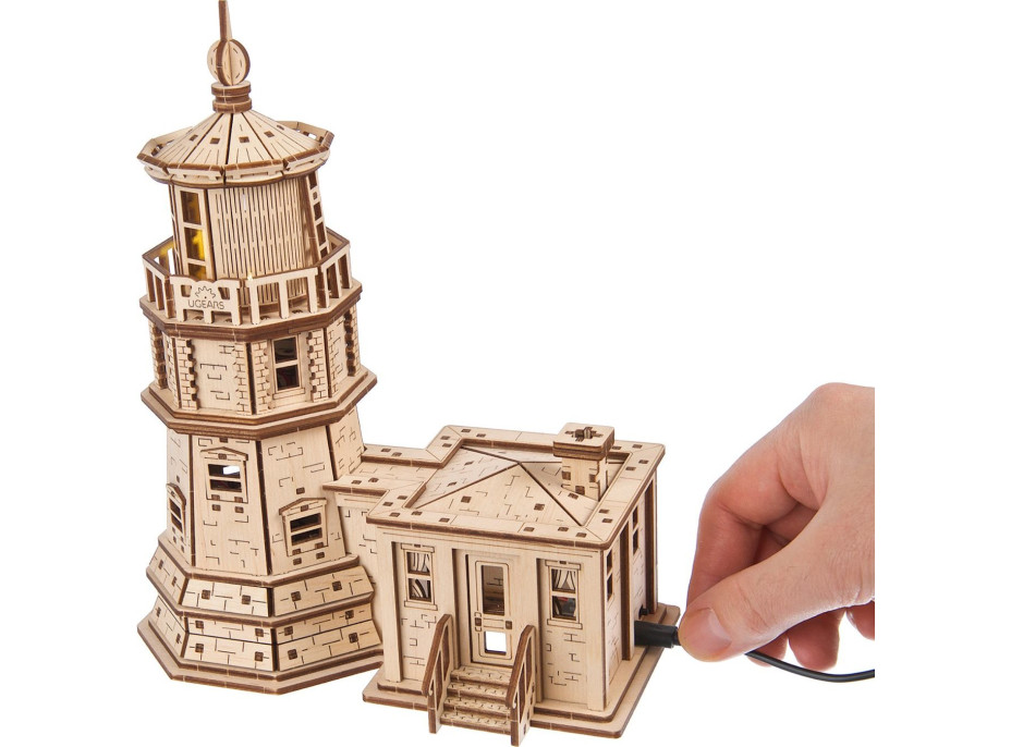 UGEARS Svítící 3D puzzle Maják Split Rock 295 dílků