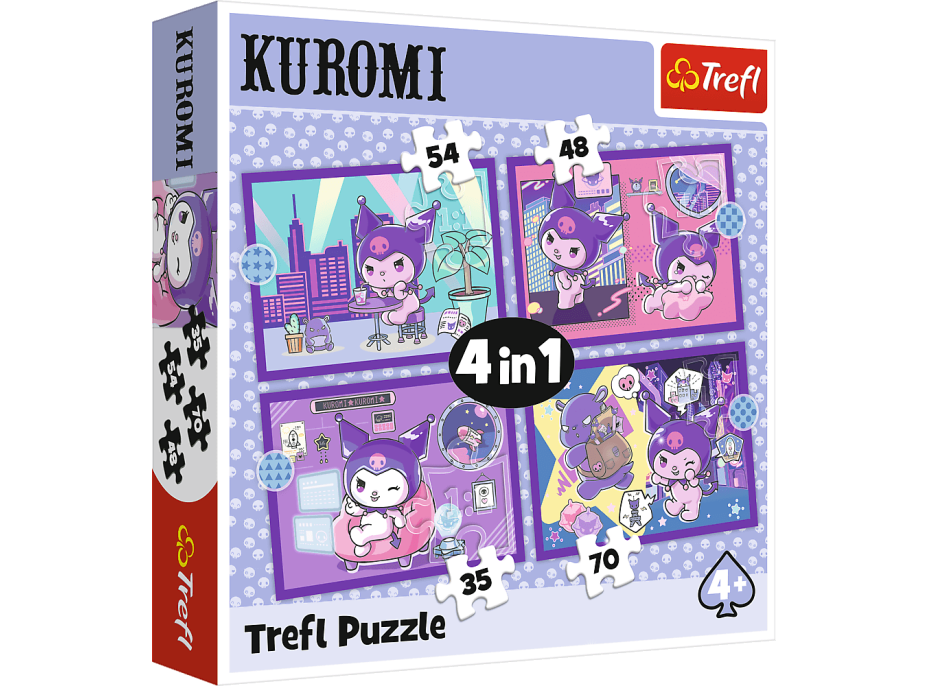 TREFL Puzzle Den s Kuromi 4v1 (35,48,54,70 dílků)
