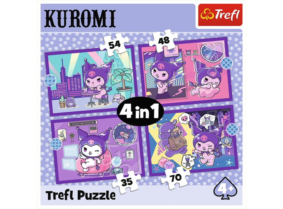 TREFL Puzzle Den s Kuromi 4v1 (35,48,54,70 dílků)