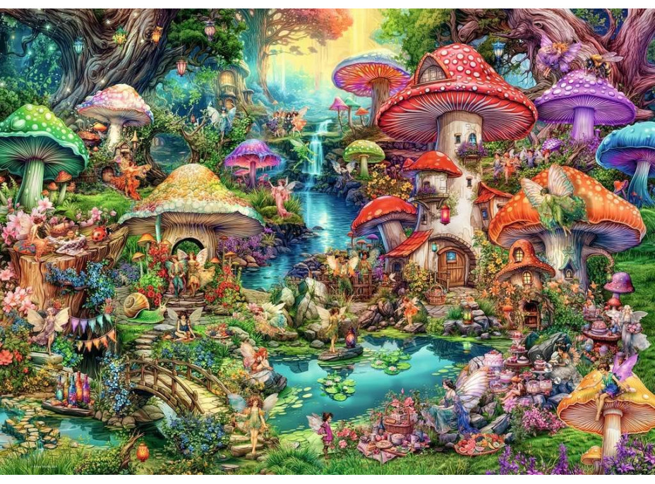 RAVENSBURGER Puzzle Houbová vesnička 1000 dílků
