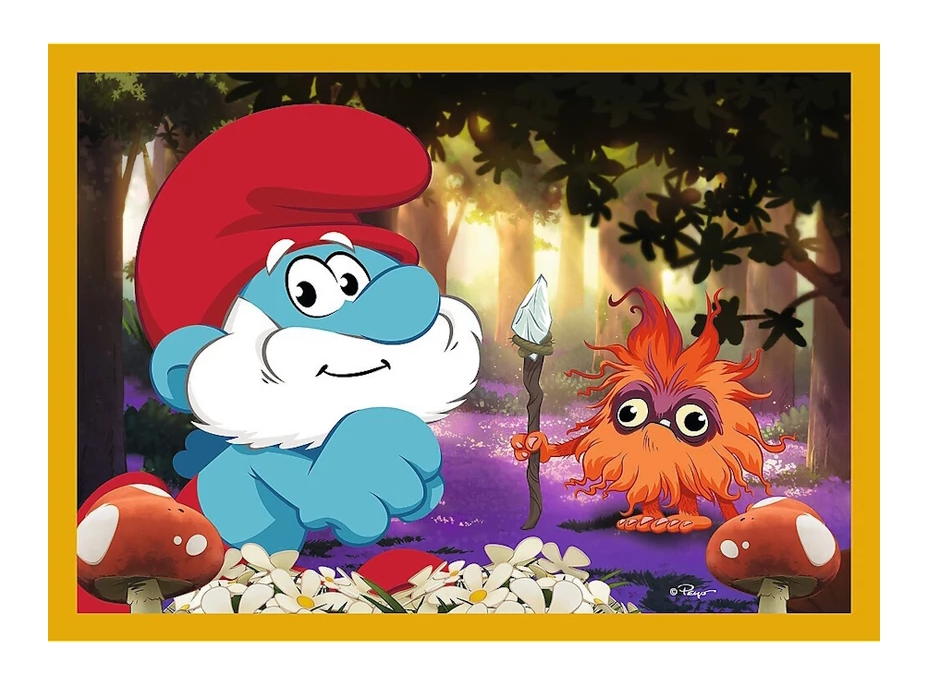 TREFL Puzzle Život ve šmoulí vesnici 4v1 (35,48,54,70 dílků)