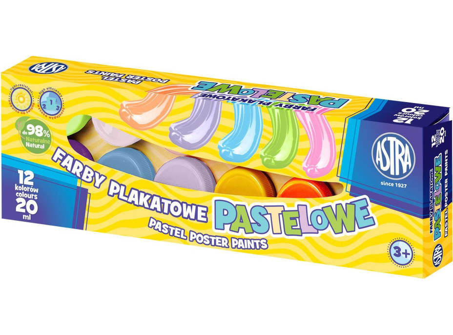 ASTRA Temperové barvy 12x20ml pastelové