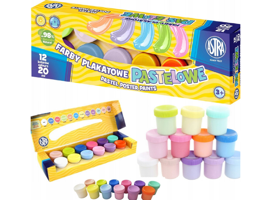 ASTRA Temperové barvy 12x20ml pastelové