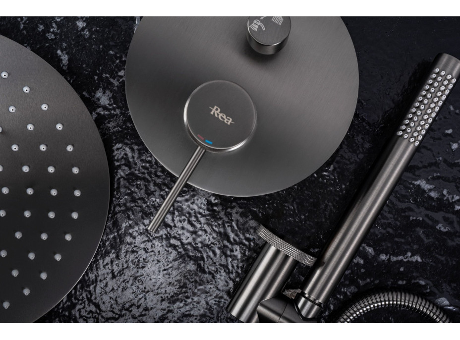 Sprchová podomítková souprava MAXMAX Rea LUNGO GRIP - gun grey