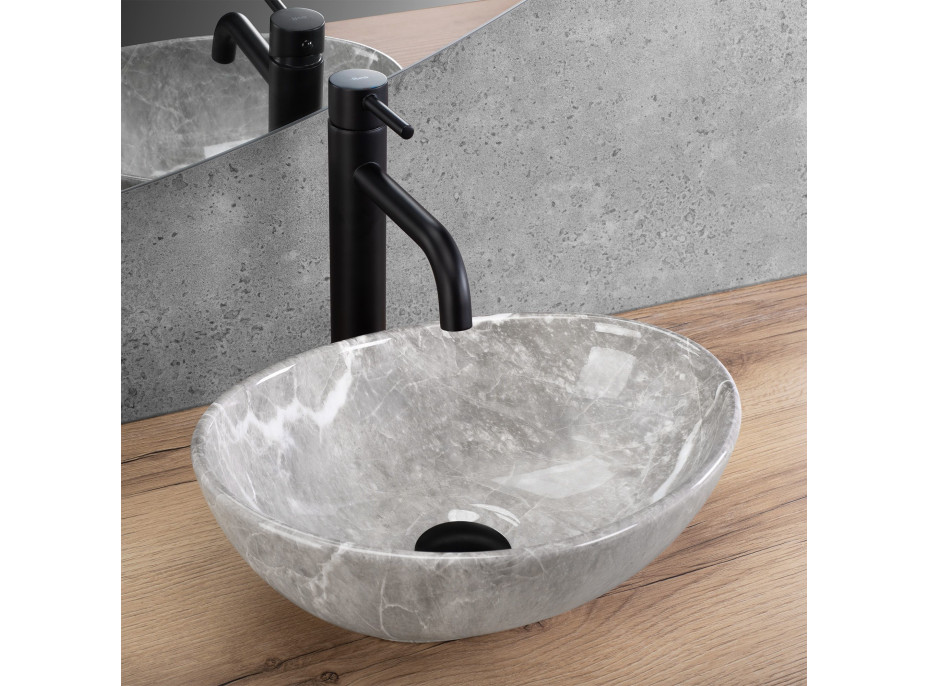 Keramické umyvadlo MAXMAX Rea SOFIA mini - GRIGIO - imitace kamene