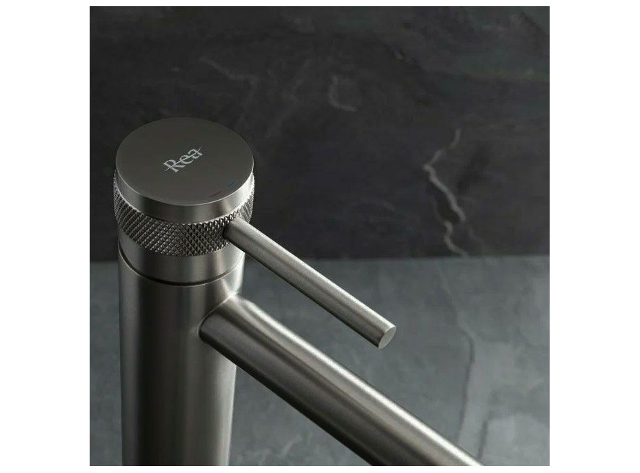 Umyvadlová baterie MAXMAX Rea LUNGO GRIP - nízká - gun grey