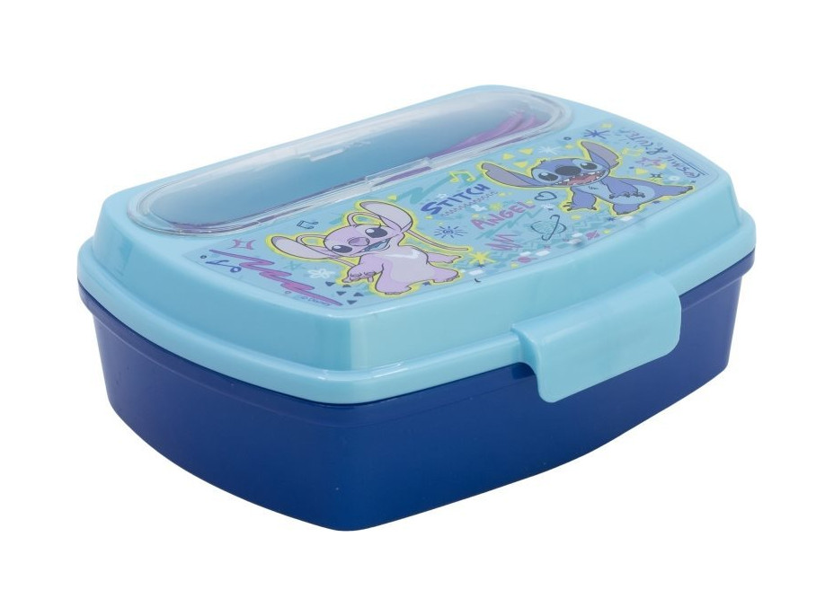 STOR Box na svačinu s příborem Angel a Stitch