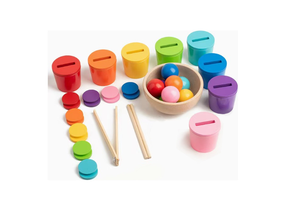2Kids Toys Duhové kuličky, mince a kalíšky 8 barev