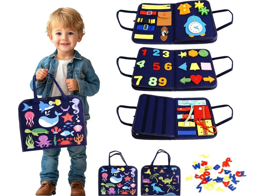2Kids Toys Senzorická busy kniha Vodní / Dino svět