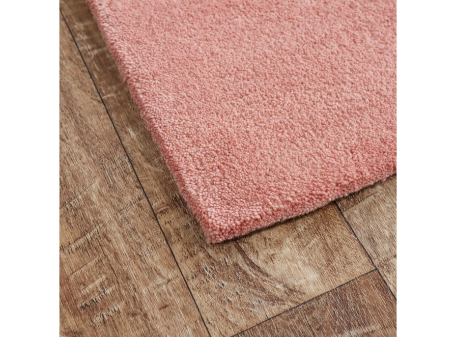 Ručně všívaný kusový koberec Asra wool starorůžová