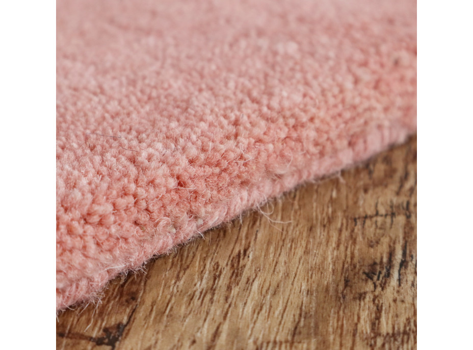 Ručně všívaný kusový koberec Asra wool starorůžová
