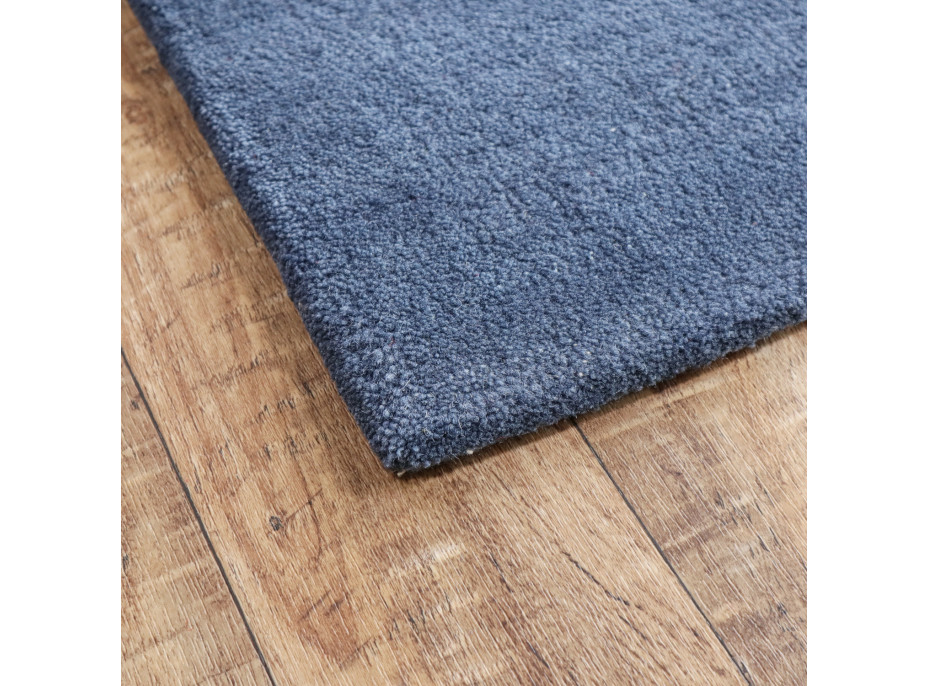 Ručně všívaný kusový koberec Asra wool modrá