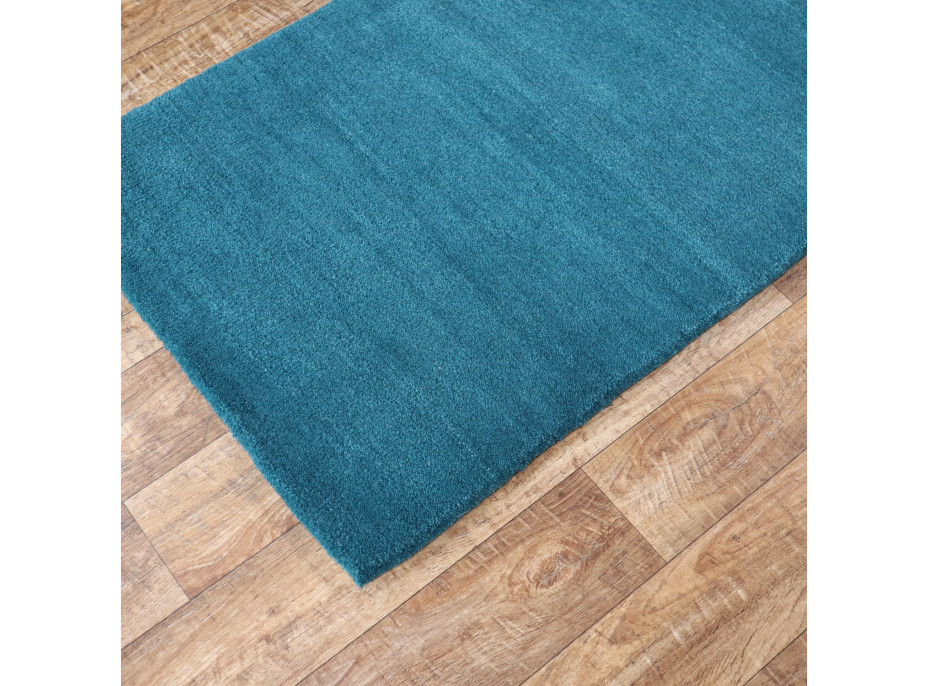 Ručně všívaný kusový koberec Asra wool petrolej