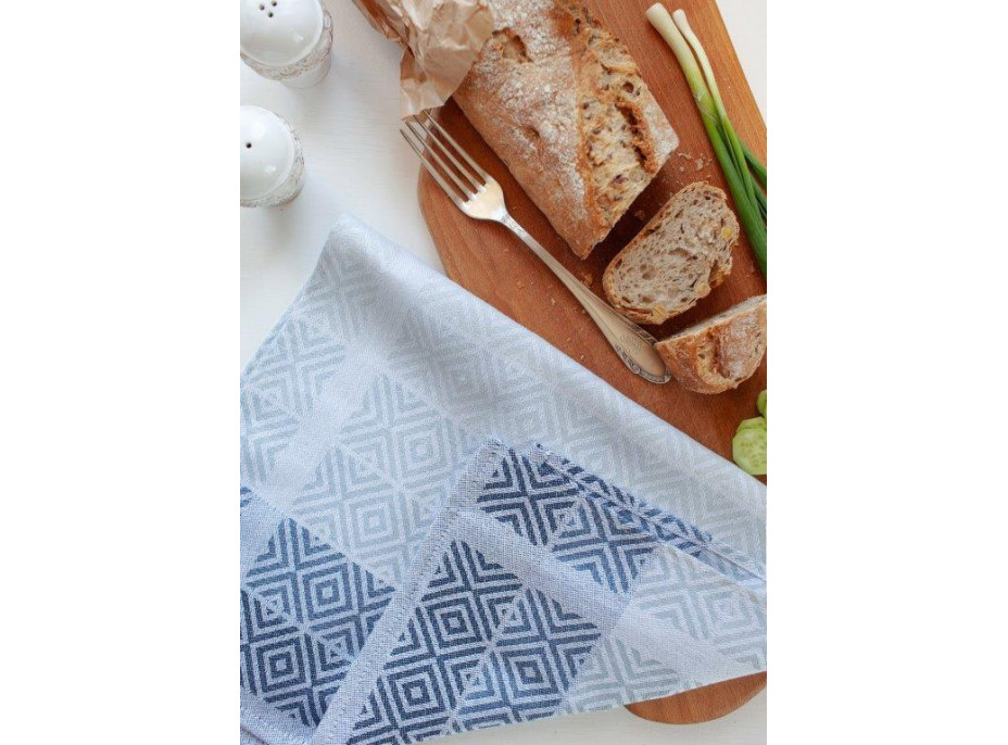 Žakárová kuchyňská utěrka CARINO 016 - 40x60 cm - modrá ombre