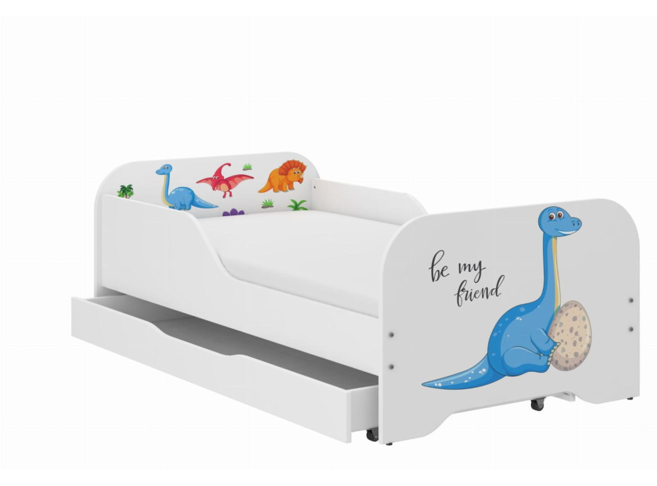 Dětská postel KIM - DINOSAURUS KAMARÁD 160x80 cm