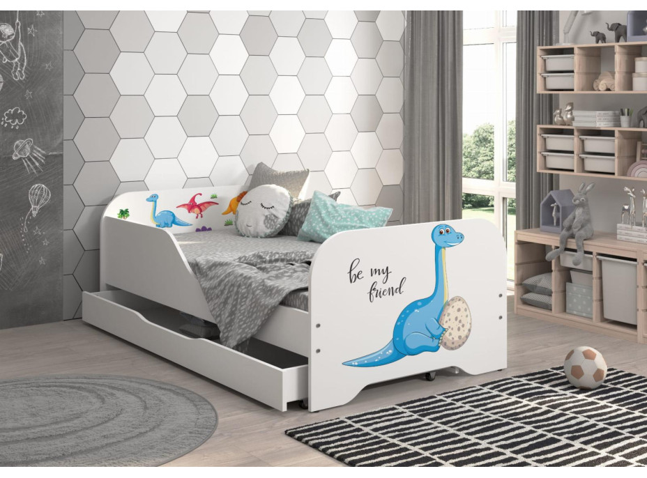Dětská postel KIM - DINOSAURUS KAMARÁD 160x80 cm