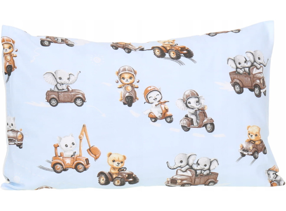 Dětské bavlněné povlečení do postýlky 120x90 cm BABYMAM PREMIUM - Závody zvířátek