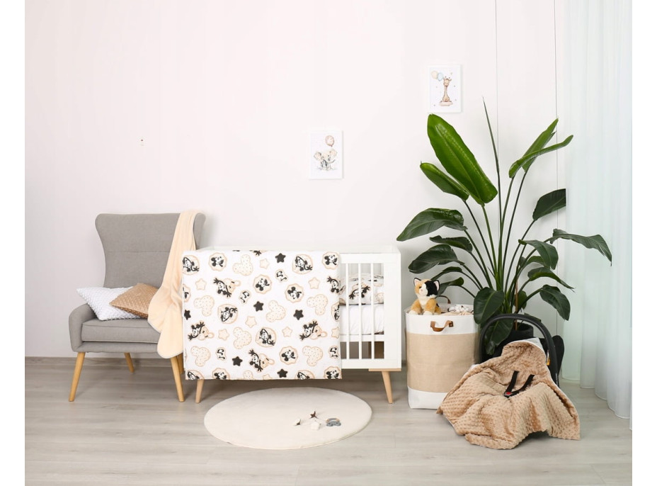 Dětské bavlněné povlečení do postýlky 120x90 cm BABYMAM PREMIUM - Myšák Miki